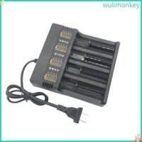Wu 4-Bay 18650 Dock Sạc Adapter AC100-240V Đầu Vào Có Đèn LED Inidation Cho 4 2V 18650 26650 21700