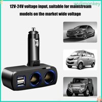 Wu Đôi USB Sạc Xe Hơi Adapter 1 Đến 2 Xe Ổ Cắm Bộ Chia Nguồn 12V 24V Cho Điện Thoại Máy Tính Bảng Máy Ảnh