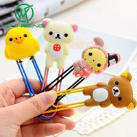 WU FANG Cao Su Bookmark Binder Clips Đa Chức Năng Phim Hoạt Hình Kawaii Văn Phòng Phẩm Hình Ảnh Vé Phụ Kiện Kẹp Giấy Thiết Bị Văn Phòng Trường Học 2 Cái