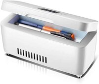 WUAZ Insulin Cooler Box Mini Medicine Fridge Battery 2-8℃ for Car, Travel, Home - Portable Car Refrigeration Case/Small Travel Box for Medication