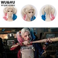 WU&HU  Gradient Hair, Harley Quinn Suicide Squad Đuôi Ngựa Váy Lạ Mắt Tóc Giả, Màu Hồng Xanh Tự Sát Cosplay Trang Phục Hóa Trang Tiệc Cosplay Tóc Giả Halloween Cosplay
