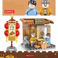 WUHUI 4 kiểu Mini City Cảnh đường phố Cửa hàng bán lẻ Khối mini Đồ chơi LeGoIng Đồ chơi Khối xây dựng thu nhỏ Kiểu Trung Quốc Gạch xây dựng kiểu Trung Quốc Cũ cho trẻ em mẫu giáo 3+ Đồ chơi trẻ em tương thích với tất cả các thương hiệu