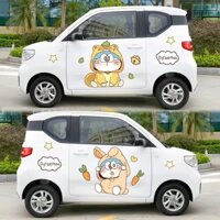 Wuling Hongguang mini Xe Dán Macaron Doremon Doremon Doremon Xe Miếng Dán Thẻ Tình Yêu Hoạt Hình Cửa Xe Miếng Dán