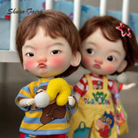 Wuyali 1 / 6 Búp Bê Bjd Biểu Hiện Đầu Lớn Pout Tức Giận Mặt Cuty Bóng Khớp Búp Bê Bjd Quà Tặng Năm Mới