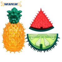 Wuyear 3 Đồ chơi làm mát cho chó để mọc răng, trái cây dưa hấu Đồ chơi cho chó con để mọc răng, Đồ dùng cho thú cưng Đồ chơi cho chó dứa bằng nhựa Thú cưng nhỏ và vừa