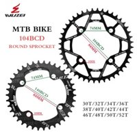 Wuzei MTB Xe Đạp 104BCD Chainwheel Hẹp Rộng Hình Tròn 30 / 32 / 36 / 38 / 40 / 42 / 44 / 46 / 48 / 52T Xe Đạp Xích Đĩa Đơn