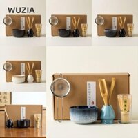 Wuzia 4 / 6 Bộ Máy Đánh Bánh Matcha, Bộ Trà Matcha Nhật Bản An Toàn Có Thể Tái Sử Dụng, Gốm Tre Truyền Thống Cấp Thực Phẩm Khuấy Chasen Nhật Bản
