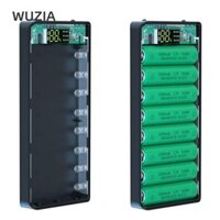 Wuzia 8 × 18650 Pin Power Bank Không Hàn Màn Hình LCD Có Đèn LED Chiếu Sáng Hộp Bảo Quản Pin