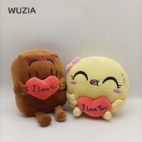 Wuzia Choco và Pancake Love Đồ chơi sang trọng, Búp bê sang trọng bằng vải PP mềm mại, 18 / 20cm Phim hoạt hình sang trọng Gối búp bê Trang trí ghế Sofa tại nhà