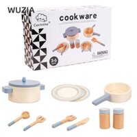 Wuzia Mô Phỏng Đồ Chơi Nhà Bếp, Giả Vờ Chơi Nhà Nấu Ăn Đồ Chơi Giáo Dục, Đồ Nấu Ăn Giáo Dục Sớm Bằng Gỗ Ngộ nghĩnh Nồi Chảo Đồ Dùng Nhà Bếp Nhập Vai Đầu Bếp