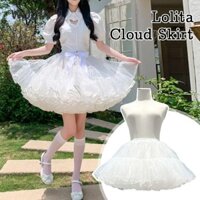 Wuzia White Petticoat, Gothic Fluffy Boneless Puffy Váy, 4 Lớp Cosplay Quần Áo Crinolinas Cosplay Phụ Kiện Đáy Váy Hỗ Trợ