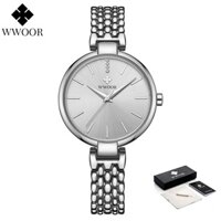 WWOOR Đồng Hồ Quartz Đính Đá  Thiết Kế Đơn Giản Sang Trọng 8865