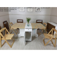 X HOME - KOVA Bộ bàn ăn thông minh gỗ công nghiệp MDF💥chống ẩm Thái Lan💥Hàng loại 1💥 Bộ bao gồm 4 Ghế gỗ tự nhiên