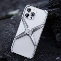 X Loại Kim Loại Hợp Kim Nhôm Không Dây Ốp Lưng Điện Thoại iPhone 15 14 13 Pro Max Có Thể Tháo Rời Tản Nhiệt Giáp Chống Sốc