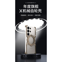 X Mechanical Gear Thiết kế khung xoay vỏ từ tính 360°Xoay miễn phí với chức năng phát sáng Thích hợp cho Ốp điện thoại Samsung S22U / S23U / S24U / S25U iPhone16 / 15 / 14 / 13 Vỏ bảo vệ cao cấp di động sáng tạo độc đáo