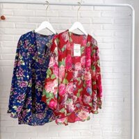 X028 - ÁO KHOÁC KIMONO HỌA TIẾT HOA CHIFFON ZARA