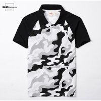 Xả 12.12 10.10 . Áo thun nam camo rằn ri, màu trắng, in chìm cao cấp, Basis APL28 Cực Đẹp . . . ' ' ' hot * ₛ