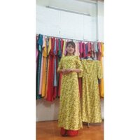 xả Áo dài hoa nhí bọc cúc siêu đẹp