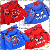 (XẢ) Áo khoác gió trẻ em 2 lớp áo khoác người nhện cho bé trai chất Polyester mẫu mới 2024