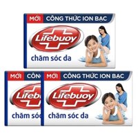 Xà Bông Lifebuoy Chăm Sóc Da Xanh Đậm 90g diệt sạch 99,9% vi khuẩn gây bệnh - Combo 3 bánh