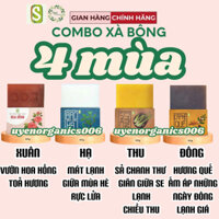 Xà bông sinh dược bốn mùa🌸4 bánh soap🌸Set gồm 4 bánh xà bông 100gr tặng kèm túi tạo bọt,YHCT mát da sảng khoái ấm áp