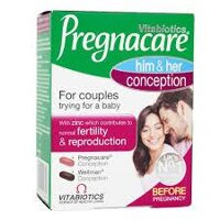(Xả date 5/2024) PREGNACARE HIM & HER CONCEPTION - VIÊN UỐNG HỖ TRỢ TĂNG KHẢ NĂNG THỤ THAI