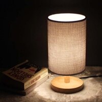 Xả Đèn decor phòng ngủ, trang trí để bàn đế gỗ chao vải, đèn ngủ để bàn