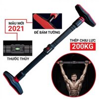 Xà đơn gắn cửa, treo tường thép chịu lực có thước thăng bằng GoodFit GF201PU (model new 2024)
