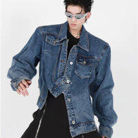 [XẢ - GIẢM SỐC] Áo khoác jean denim croptop kiểu nam, áo khoát jacket croptop nam chất denim thân ngắn cực ngầu 1079