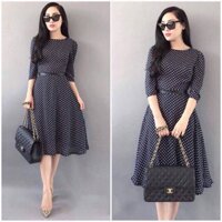 [XẢ HÀNG - BIG SIZE 70KG] ĐẦM XÒE CHẤM BI KÈM THẮT LƯNG ULZZANG XINH XẮN - LÀM ĐẸP GIÁ SỈ BS275