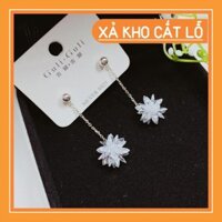 [XẢ HÀNG] Bông tai tua bông tuyết đá cho nữ bạc