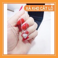 [XẢ HÀNG] Dây chuyền xoắn và tim hộp bạc cho nữ