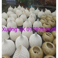 Xả hàng Đèn mây tre trang trí nhà hàng, chao đèn mây tre đan, đèn tre thả trần quán càphe