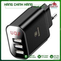 [Xả Hàng – FreeShip toàn quốc] CỦ SẠC NHANH 3 CỔNG | Baseus CCAL BH02 | Chất Liệu ABS Siêu Bền | Có Đèn Led | 35002