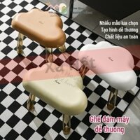 xả hàng- Ghế đẩu ngồi 4 chân MM HOUSE thiết kế đám mây mini cute chân đế trong suốt tiện lợi gấp gọn tiết kiệm