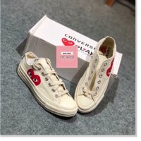 Xả hàng giá rẻ -  (Video cận cảnh) Giày Sneaker CV CDG Trắng Cổ Thấp _ : P:{