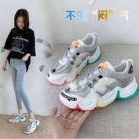 XẢ HÀNG Giày nữ giày thể thao tăng chiều cao phối màu độc đáo GN11 - xám
