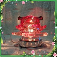{Xả hàng hè}  1136. ĐÈN XÔNG TINH DẦU HOA HỒNG THỦY TINH  {Bán chạy}