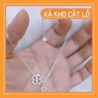 [XẢ HÀNG] Lắc chân hoa cho nữ bạc kết hợp đá xinh