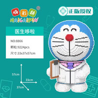 (XẢ HÀNG) Lắp Ghép Mô hình Lego, Mô hình lắp ráp doraemon 68-65-38cm hoạt hình dễ thương Tặng Búa + Đèn