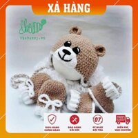 [Xả Hàng] Mũ giày bao tay gấu - Đồ mùa đông dễ thương cho bé