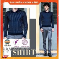 XẢ HÀNG OWEN - Áo len nam Owen cổ tròn màu xanh tím than ALD 80488 . ↺ .new * *