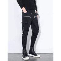 (XẢ HÀNG TẾT) Quần Jogger kaki, túi hộp khóa kéo ✅ Form UNISEX nam nữ đều mang được, dưới 65kg