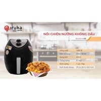 [Xả hàng Thanh lý] NỒI CHIÊN NƯỚNG KHÔNG DẦU IRUKA I-68 4.5L [BẢO HÀNH 06 THÁNG][KO VỎ - 90%]