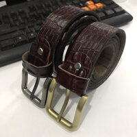 Xả Hàng Thắt Lưng Da Bò Andromeda Dập Vân Cá Sấu Khóa Mắc Kim Cài Tặng Cây Đục Lỗ