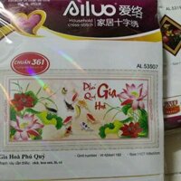 xả hàng Tranh thêu gia hòa phú quý 53507 kt 108x52cm chưa thêu