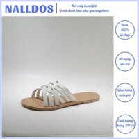 [Xả kho 3 ngày] Dép nữ NALLDOS quai chéo đế thấp TPR nhẹ chống trượt thời trang 4 màu