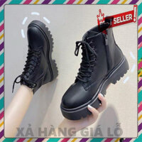 XẢ KHO ♒︎  Giày bốt nữ ullzang Khóa Cạnh siêu hot , giày boot nữ thời trang