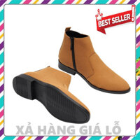 XẢ KHO ♒︎  Giày chelsea boots nam da lộn ( mầu Vàng - Form to nên đặt lùi 1 size sẽ ôm chân hơn)  cổ khóa, đế khâu chắc