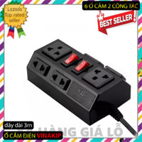 XẢ KHO ♒︎ Ổ Cắm Điện 6 ổ Đa Năng Liền Dây 3 m có 2 công tắc Tắt/Mở 10A 250V CHÍNH HÃNG VINAKIP